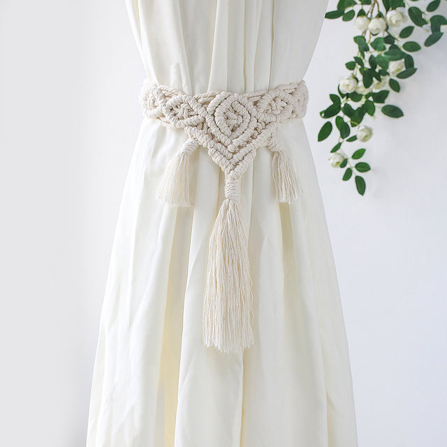 2 Pack Woven Boho Curtain Tiebacks