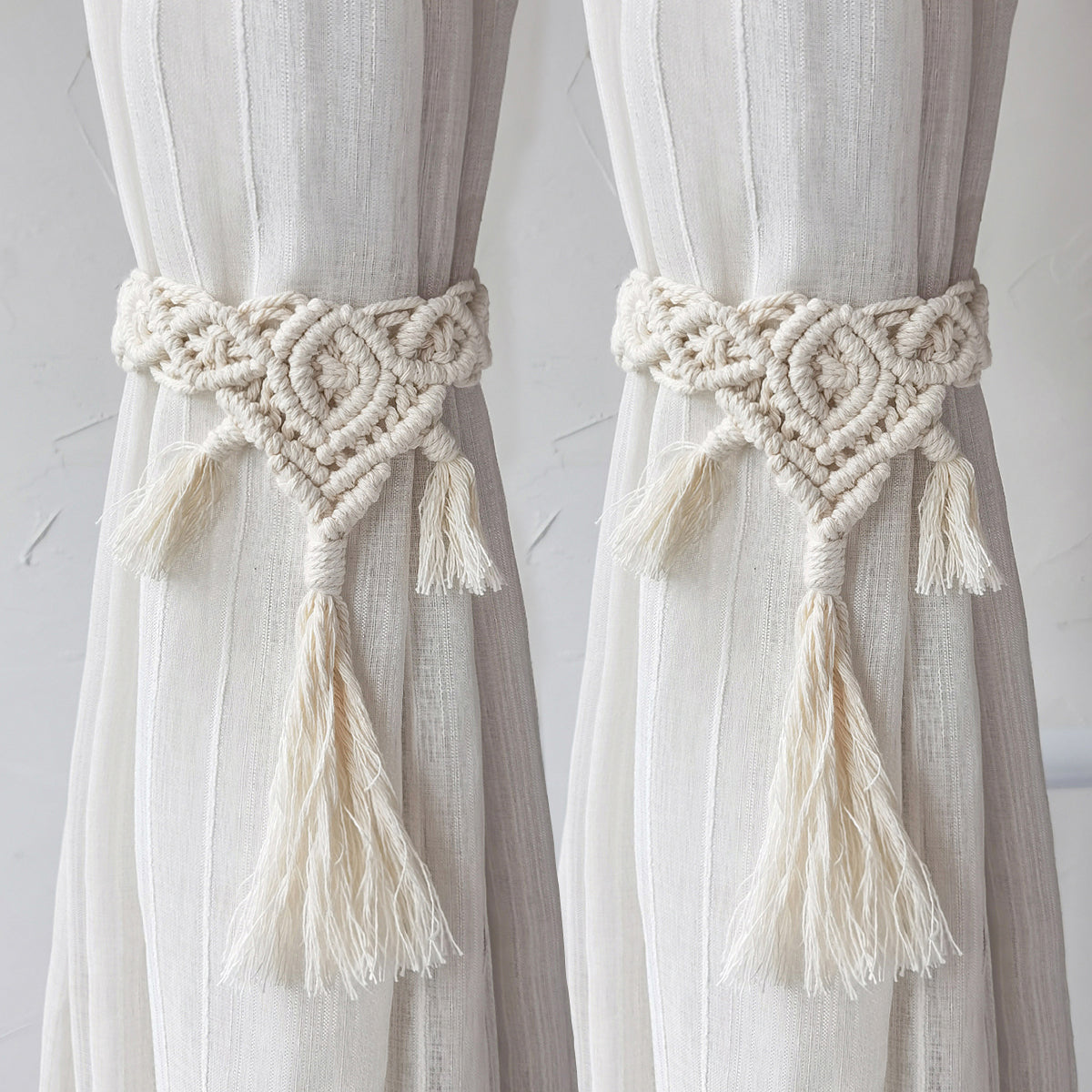 2 Pack Woven Boho Curtain Tiebacks