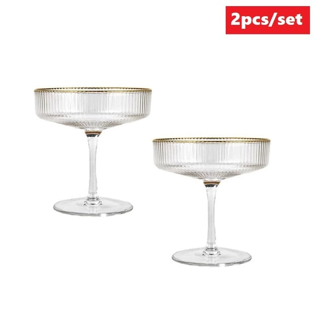 Nordic Gold Edge Transparent Cocktail Glass