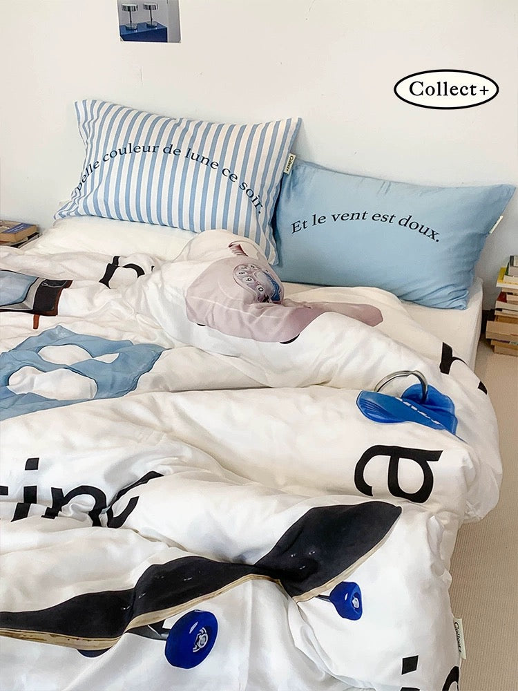 Blue Rabbit Bedding Set