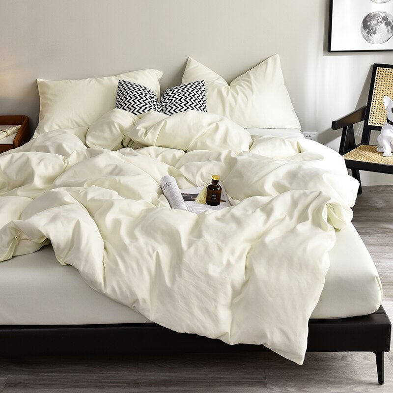 Solid Color Duvet Cover Set