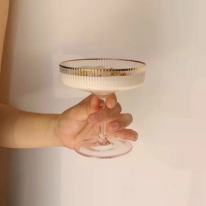Nordic Gold Edge Transparent Cocktail Glass