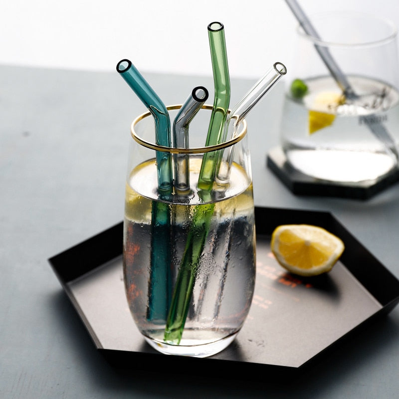 Colorful Reusable Drinking Glass Straws