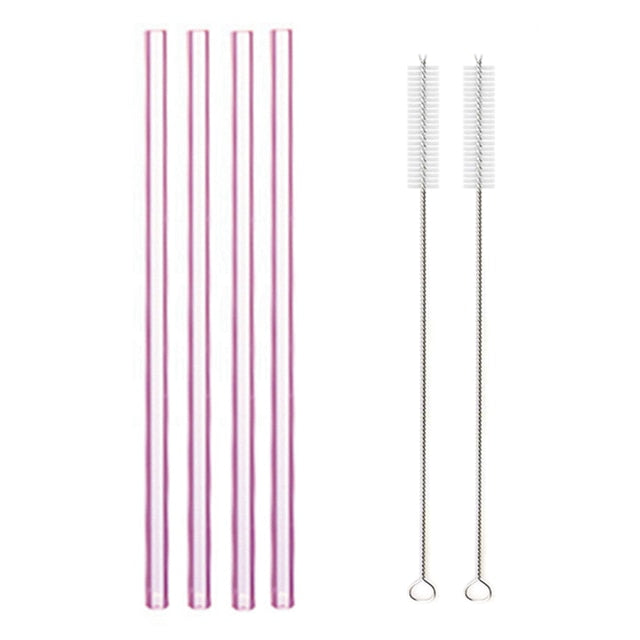 Colorful Reusable Drinking Glass Straws