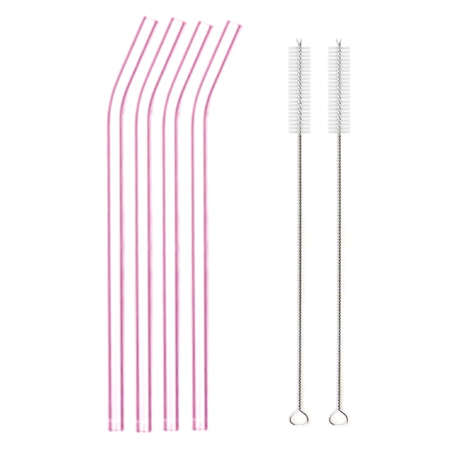 Colorful Reusable Drinking Glass Straws