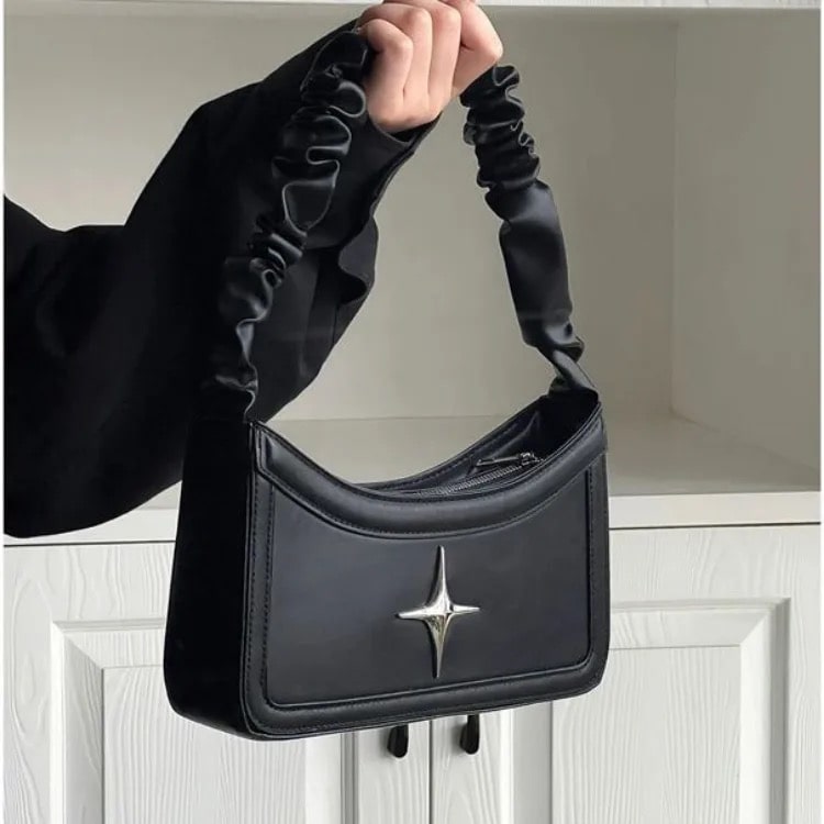 Black Leather Y2k Bag