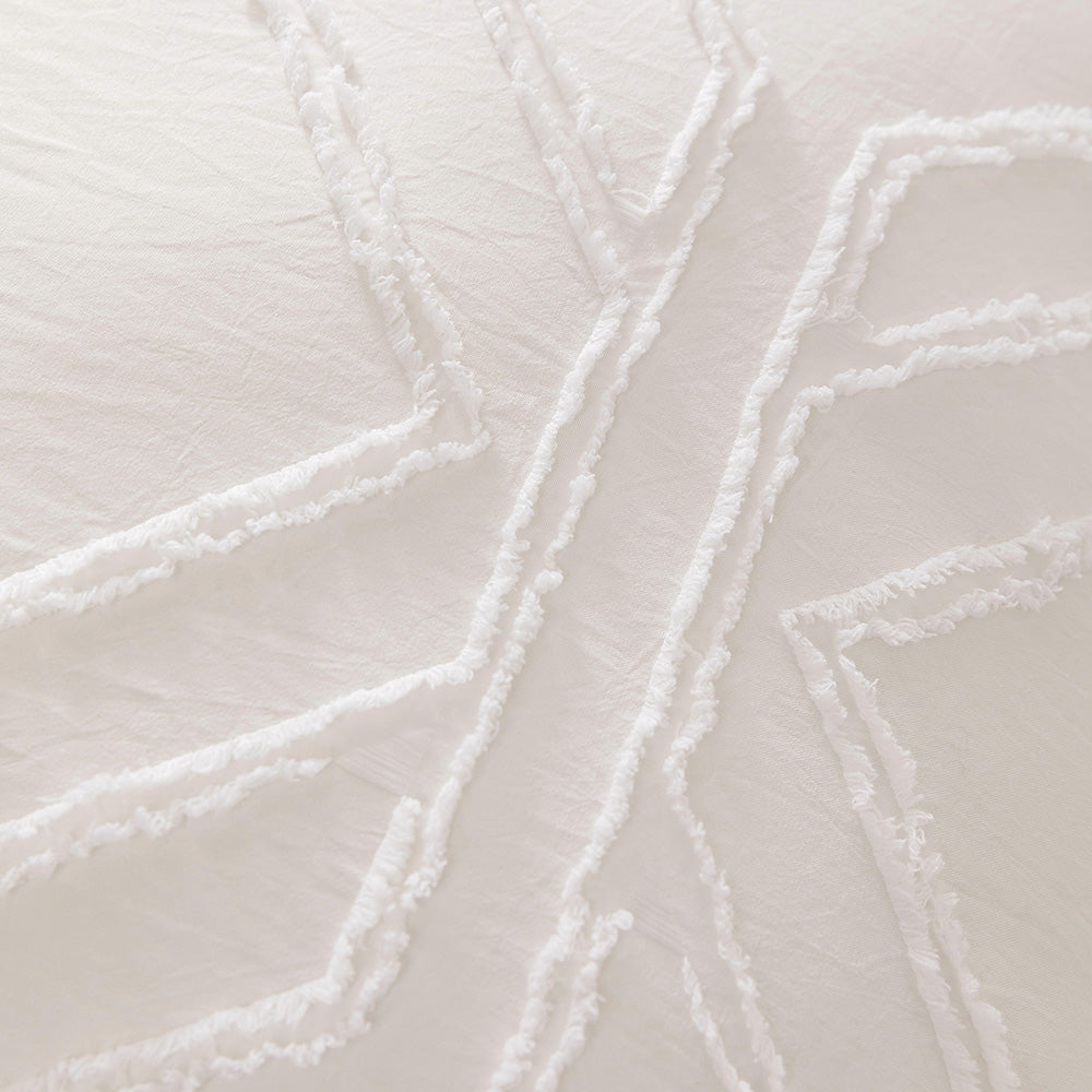 White Pleated Duvet Cover Set