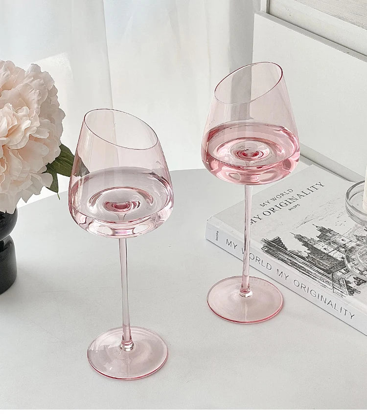 500ml Large Pink Wine Glass High-Value