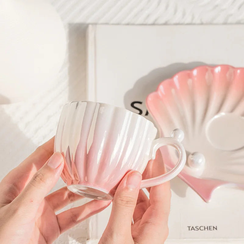 Pearl Shell Mug & Plate Set