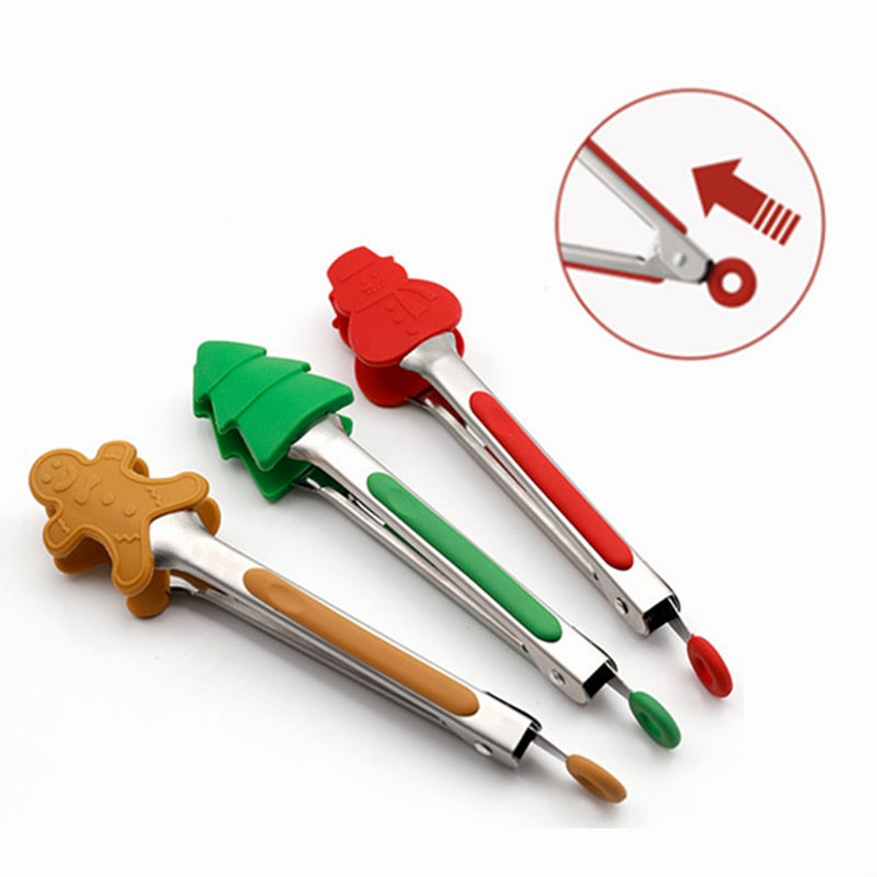 Christmas Silicone Food Tongs