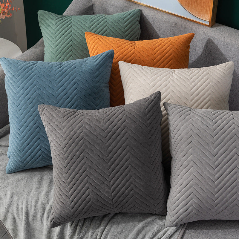 Quilted Velvet Throw Pillow Covers