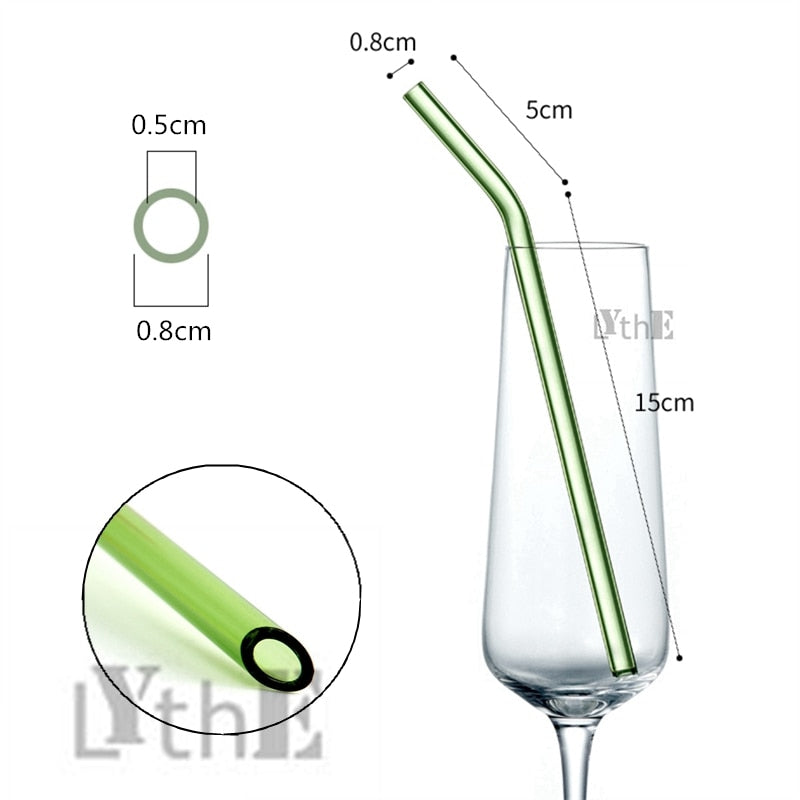 Colorful Reusable Drinking Glass Straws