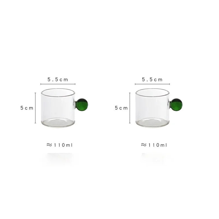 2PC Set Glass Espresso Cups