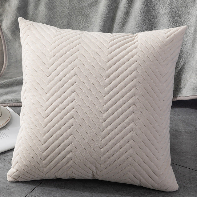 Quilted Velvet Throw Pillow Covers