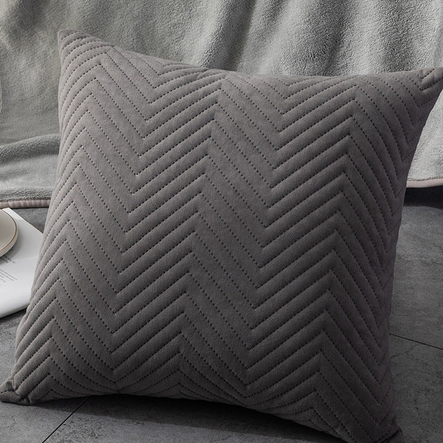 Quilted Velvet Throw Pillow Covers