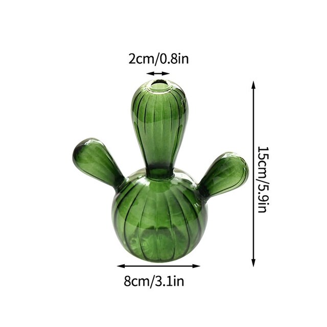 Cactus Shaped Glass Vase