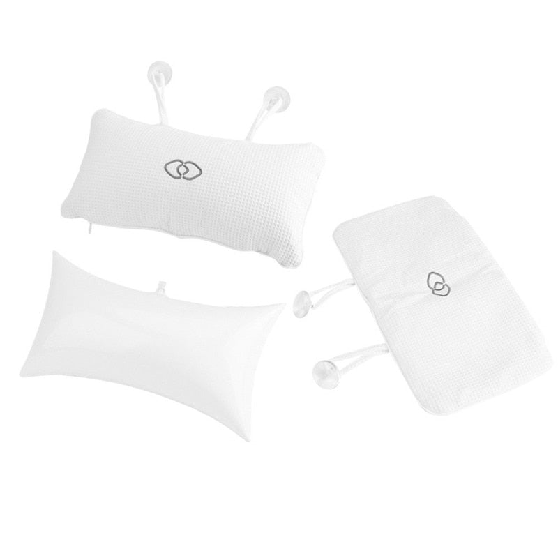 Comfort Neck Back Anti-slip Bathtub Pillow Spa Bath Bathtub Cushion Soft Headrest Massage Suction Cup Hot Tub Pillow Accessories