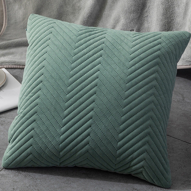 Quilted Velvet Throw Pillow Covers