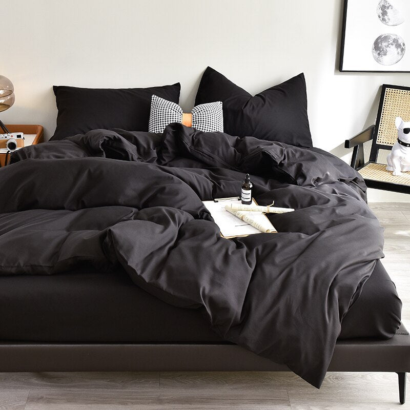 Solid Color Duvet Cover Set