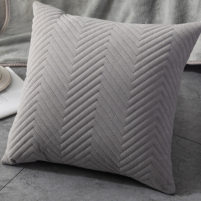 Quilted Velvet Throw Pillow Covers