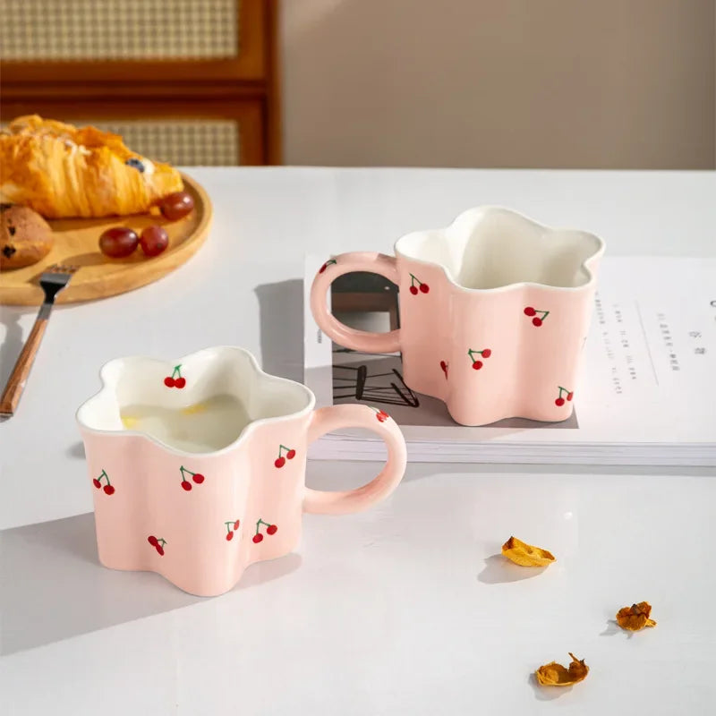 Hand Painted Cherry Ceramic Mug