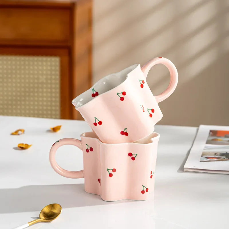 Hand Painted Cherry Ceramic Mug
