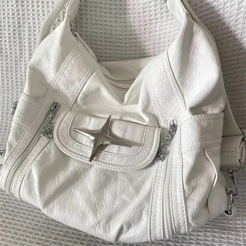White Leather Y2k Bag