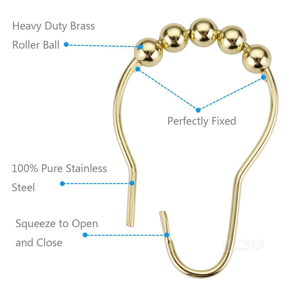 1 Set of 12pcs Gold Light Bulb Shaped Shower Curtain Rings