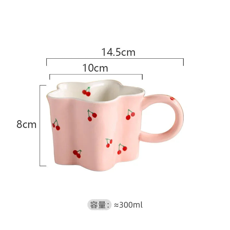Hand Painted Cherry Ceramic Mug