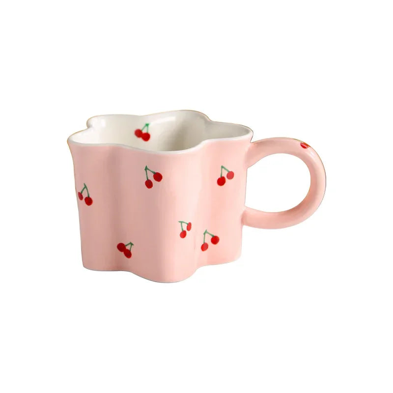 Hand Painted Cherry Ceramic Mug