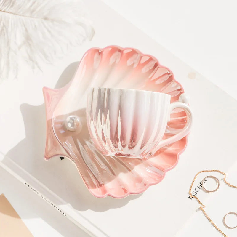 Pearl Shell Mug & Plate Set