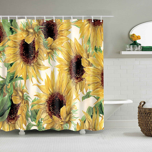 Waterproof Vintage Flower Shower Curtain