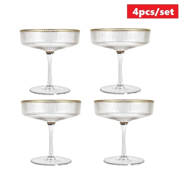 Nordic Gold Edge Transparent Cocktail Glass