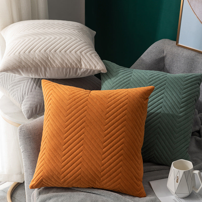 Quilted Velvet Throw Pillow Covers