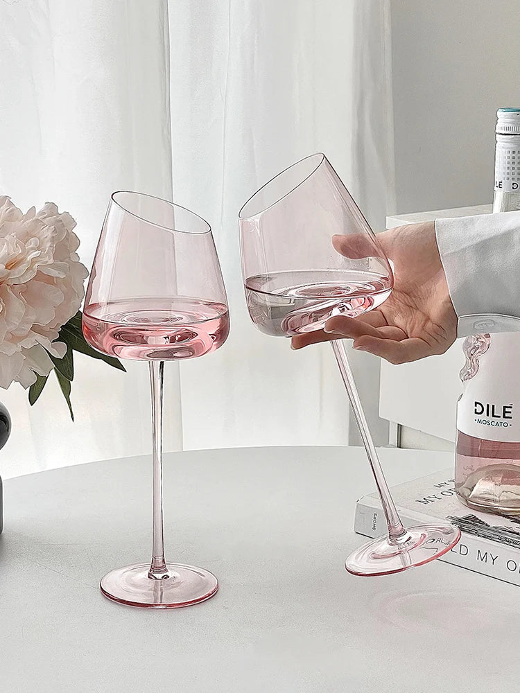 500ml Large Pink Wine Glass High-Value