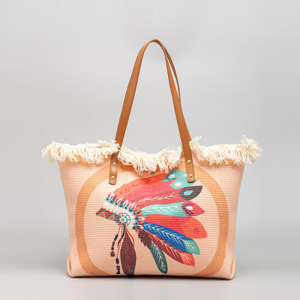 Boho Tote Bag | Large Commuter Style Women's Canvas Tote Bag