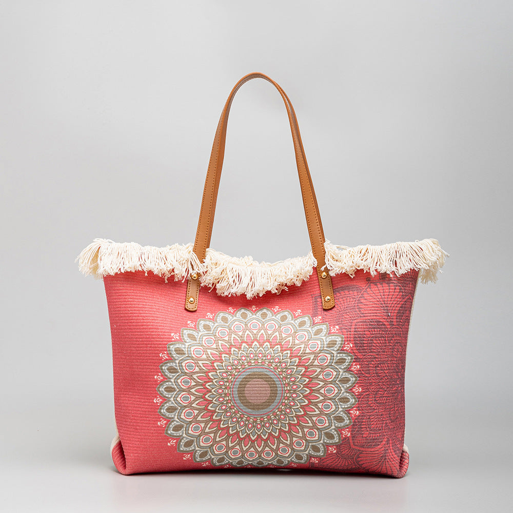 Boho Tote Bag | Large Commuter Style Women's Canvas Tote Bag