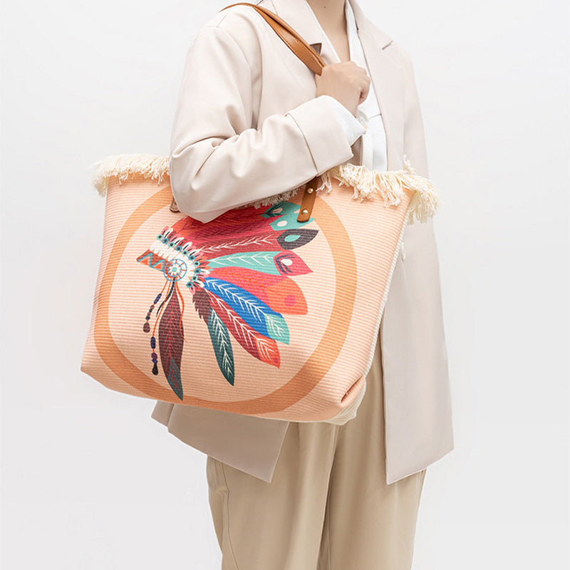 Boho Tote Bag | Large Commuter Style Women's Canvas Tote Bag