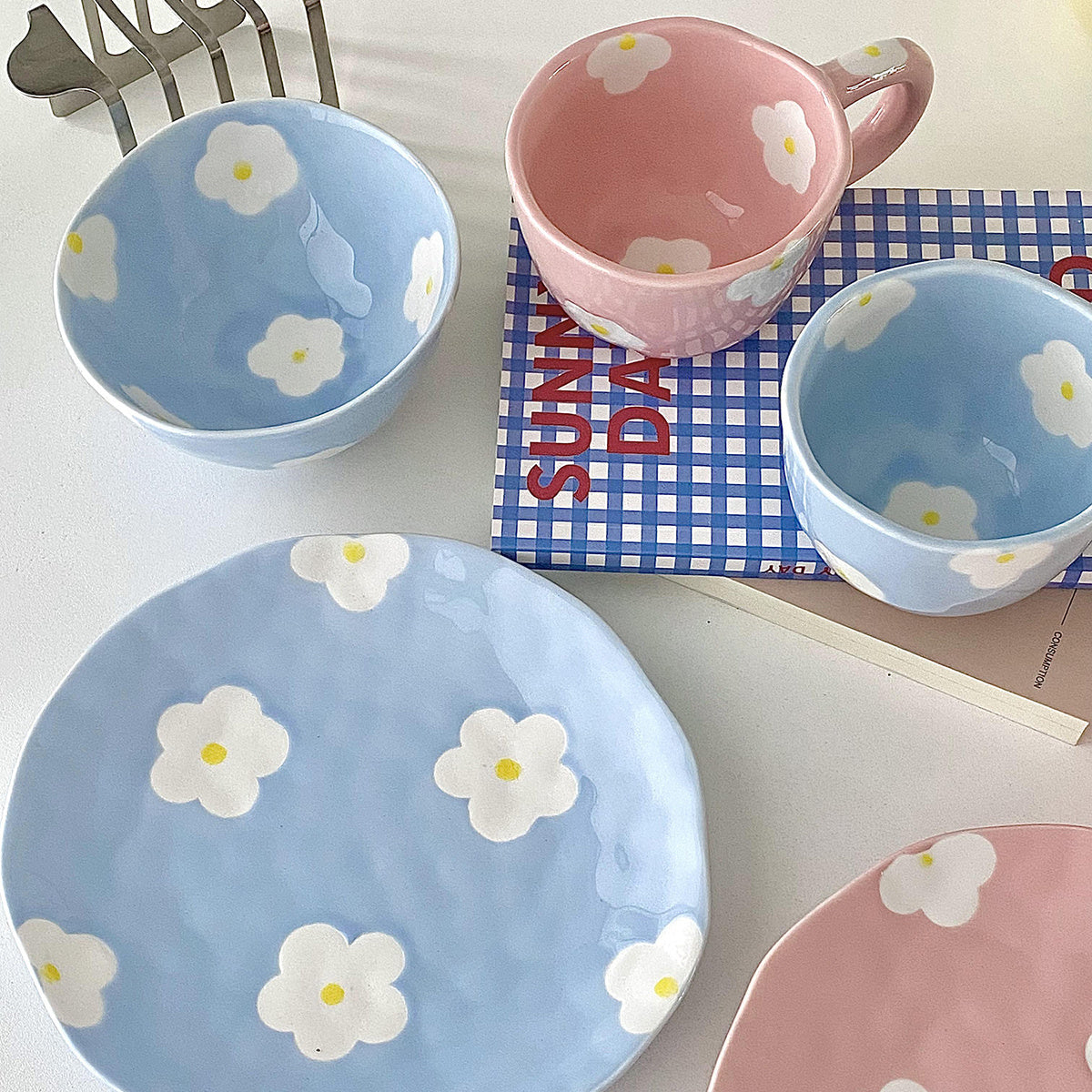 Hand-Painted Floral Porcelain Cup and Saucer Set &ndash; Vibrant Design