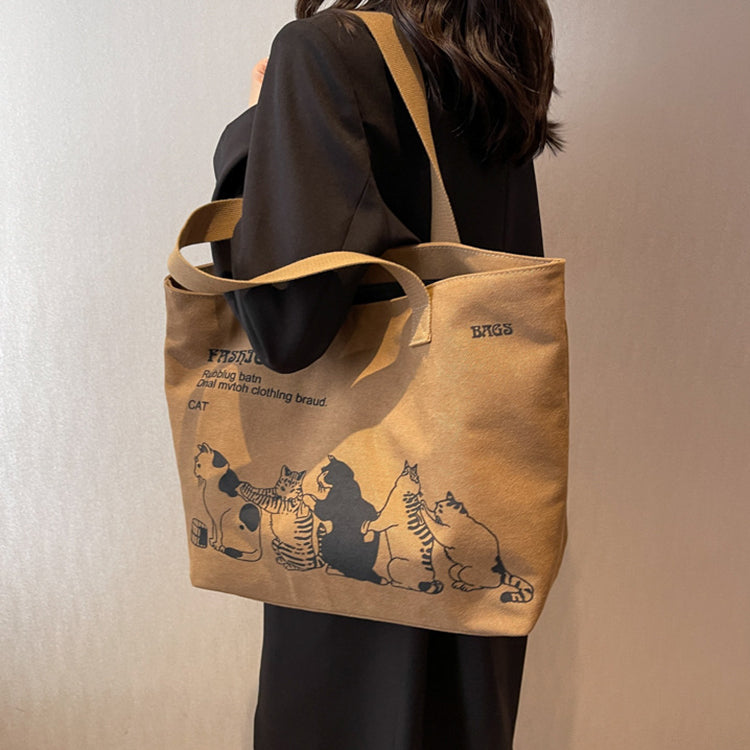 Cute Cat Tote Bag | Printed Canvas Tote Bag