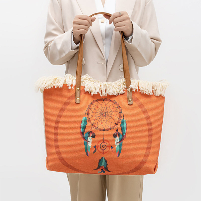 Boho Tote Bag | Large Commuter Style Women's Canvas Tote Bag