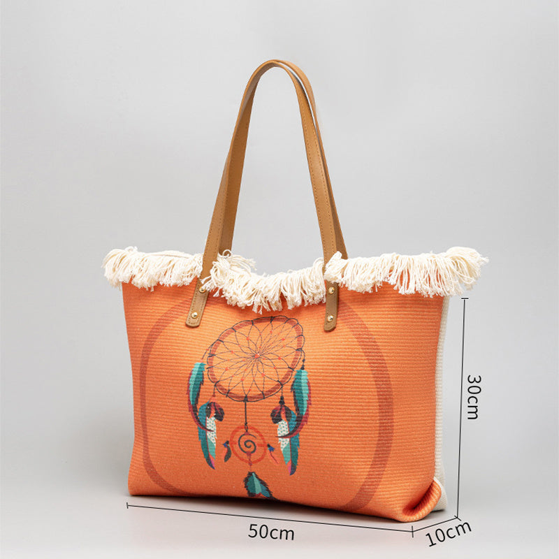 Boho Tote Bag | Large Commuter Style Women's Canvas Tote Bag