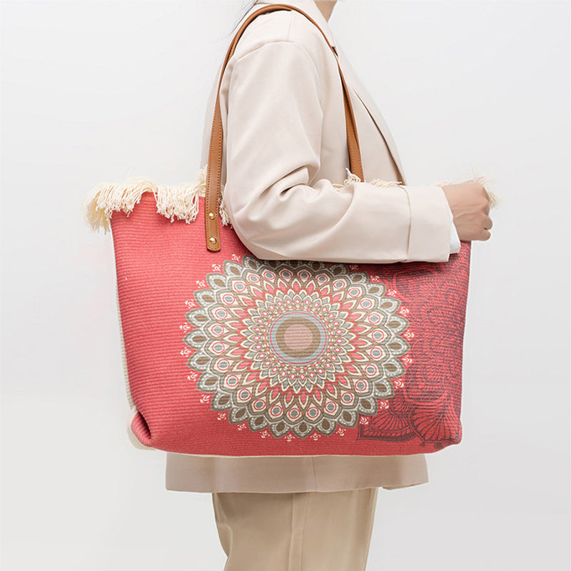 Boho Tote Bag | Large Commuter Style Women's Canvas Tote Bag