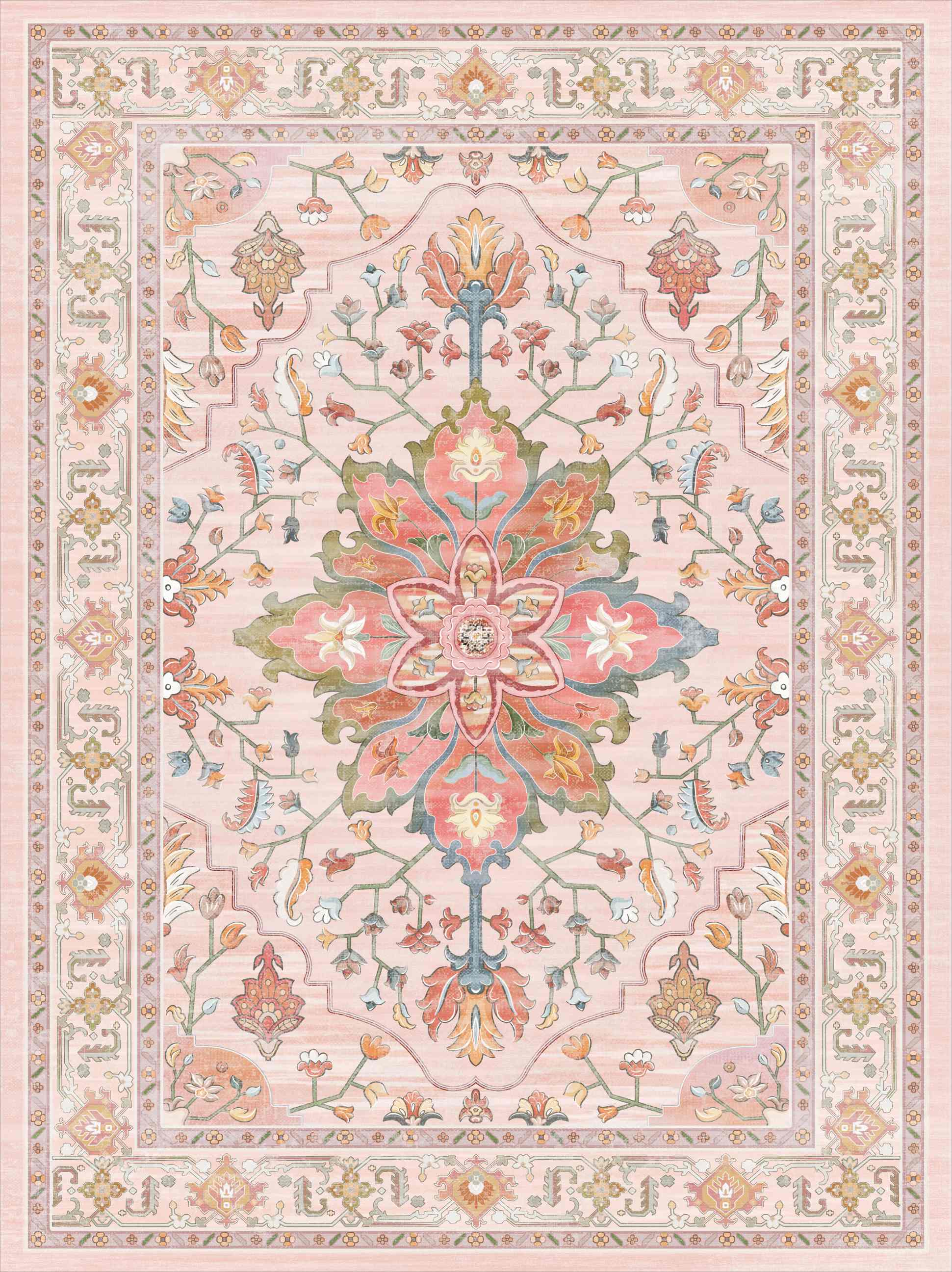 Florence | Custom Boho Floral Rugs Washable Print Carpet Runner