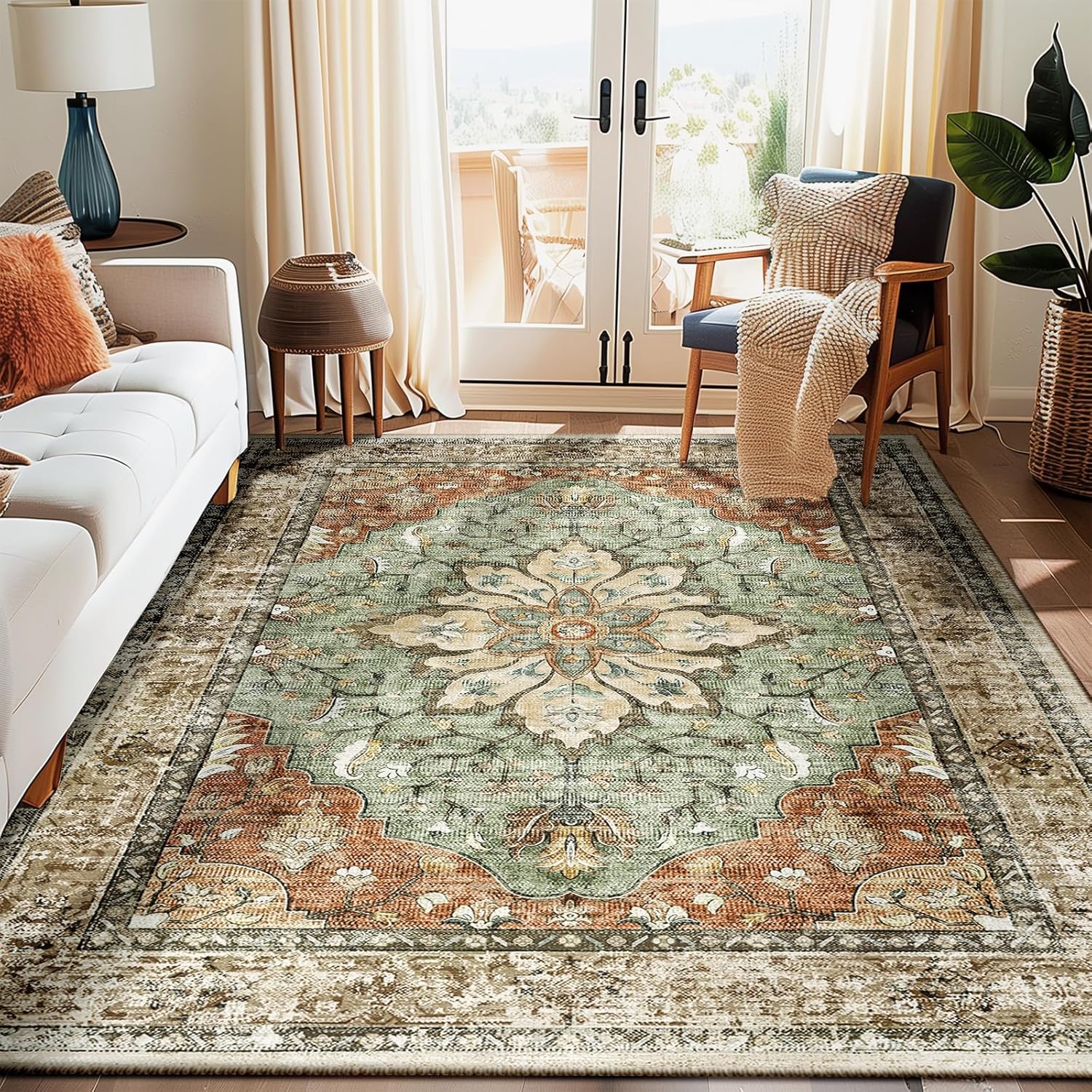 Florence | Custom Boho Floral Rugs Washable Print Carpet Runner