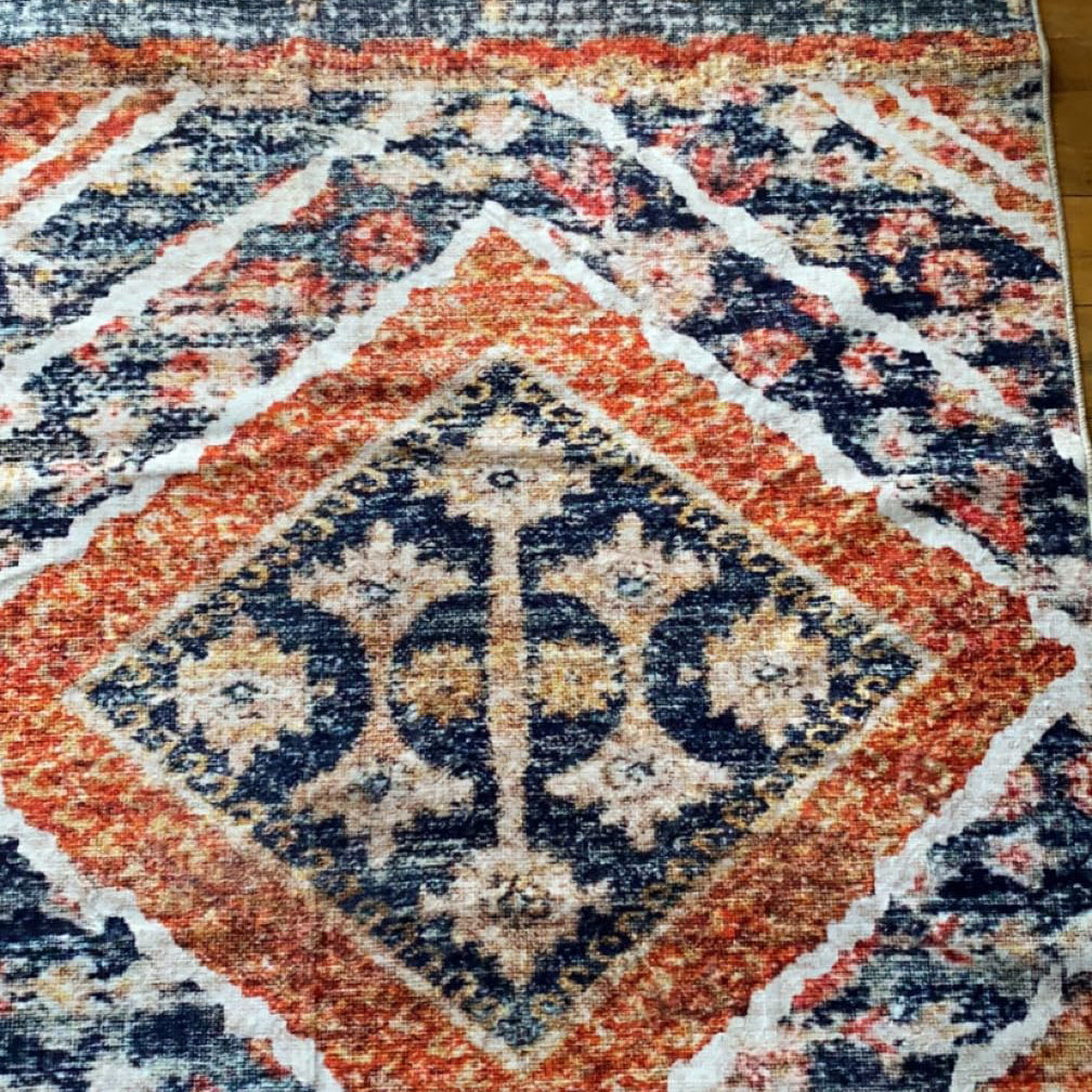 Selma | Custom Washable Rugs Print Carpet Runner Red Orange | Multi Color