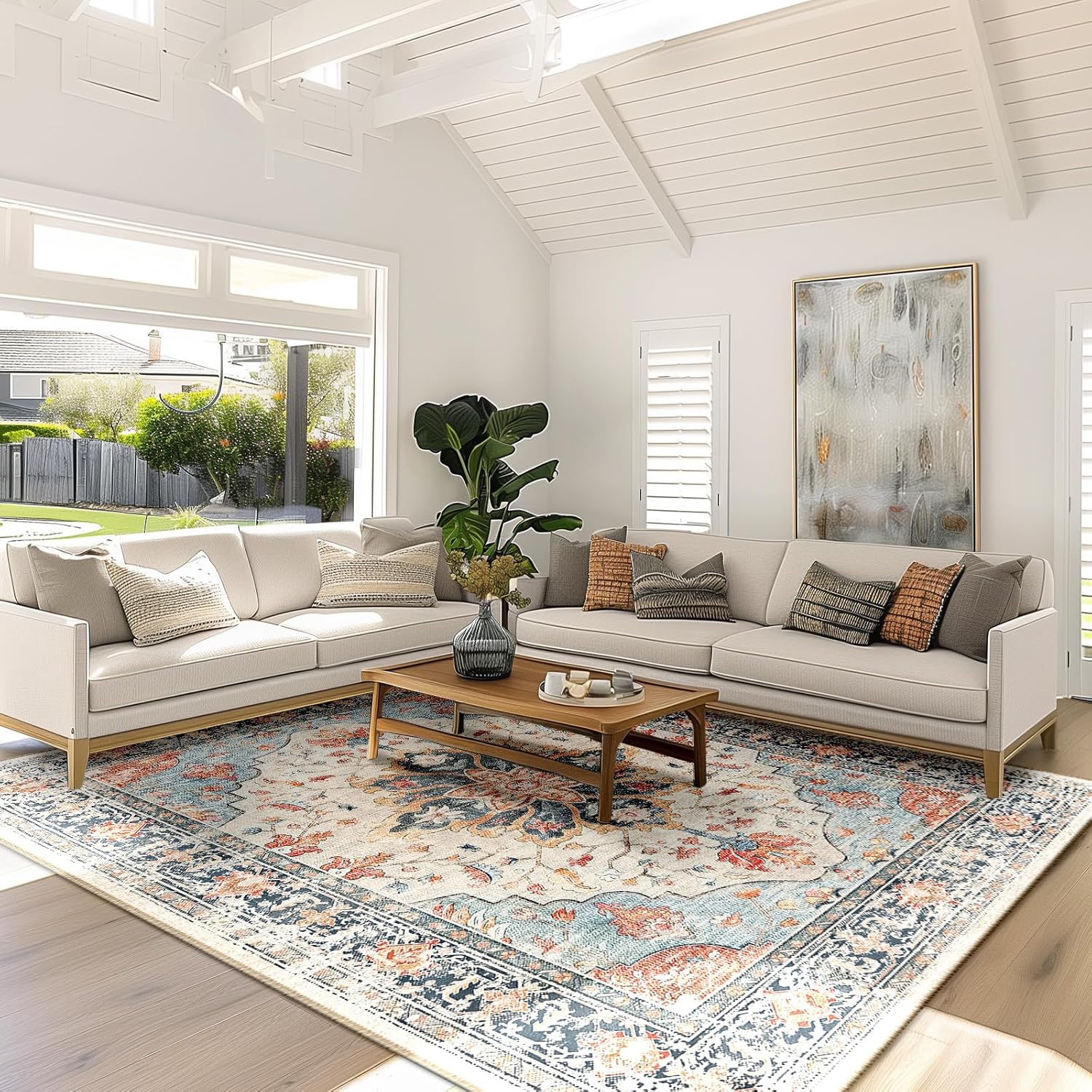Florence | Custom Boho Floral Rugs Washable Print Carpet Runner
