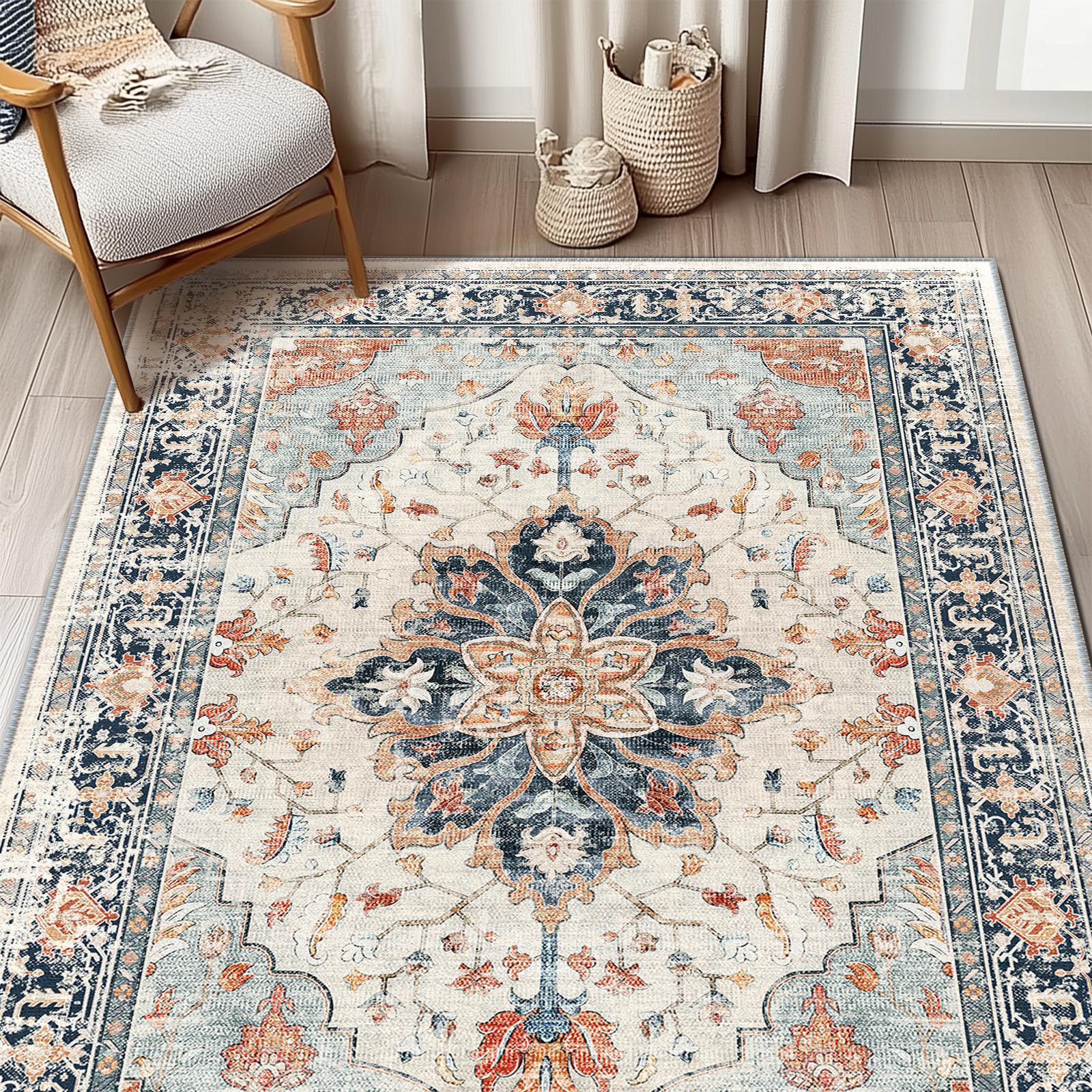 Florence | Custom Boho Floral Rugs Washable Print Carpet Runner