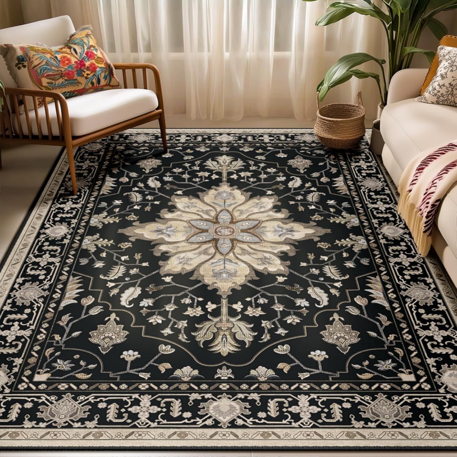 Florence | Custom Boho Floral Rugs Washable Print Carpet Runner