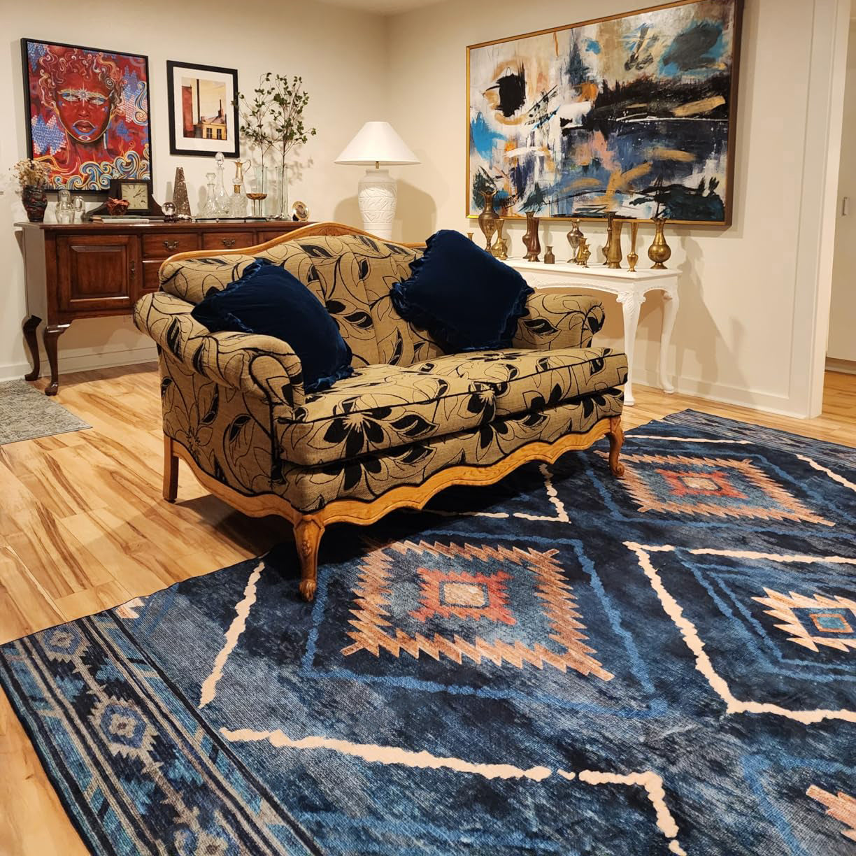 Selma | Custom Washable Rugs Print Carpet Runner Red Orange | Multi Color